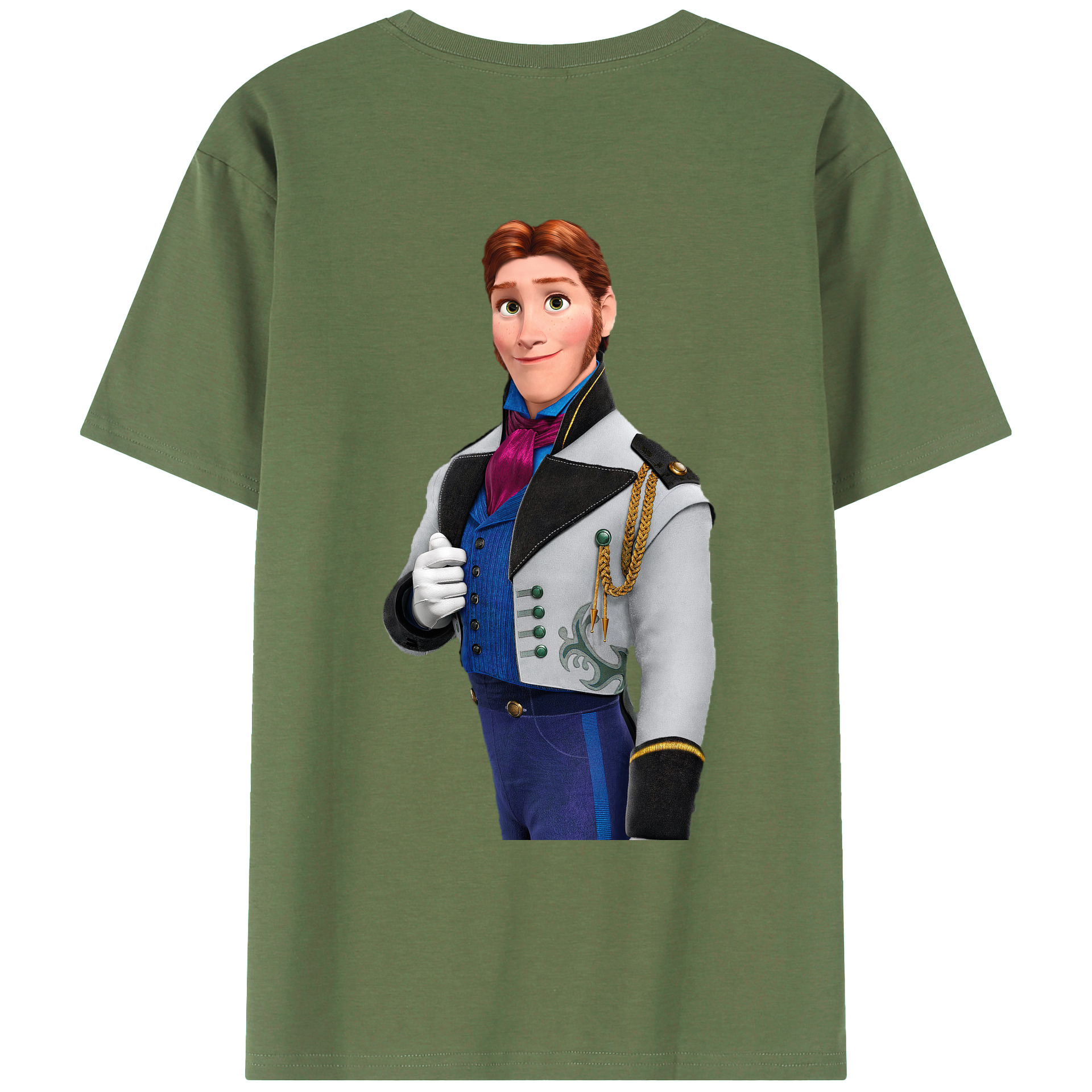 （画像用） アナと雪の女王 アンナ エルサ Frozen Anna Elsa 綿100％ メンズ半袖Tシャツ（バックプリント） 通気性